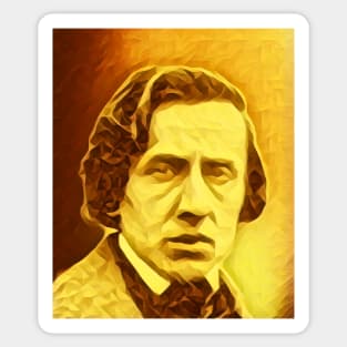 Frédéric Chopin Golden Portrait | Frédéric Chopin Artwork 8 Sticker